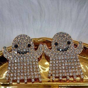 Rhinestone ghost halloween earrings | NWOT